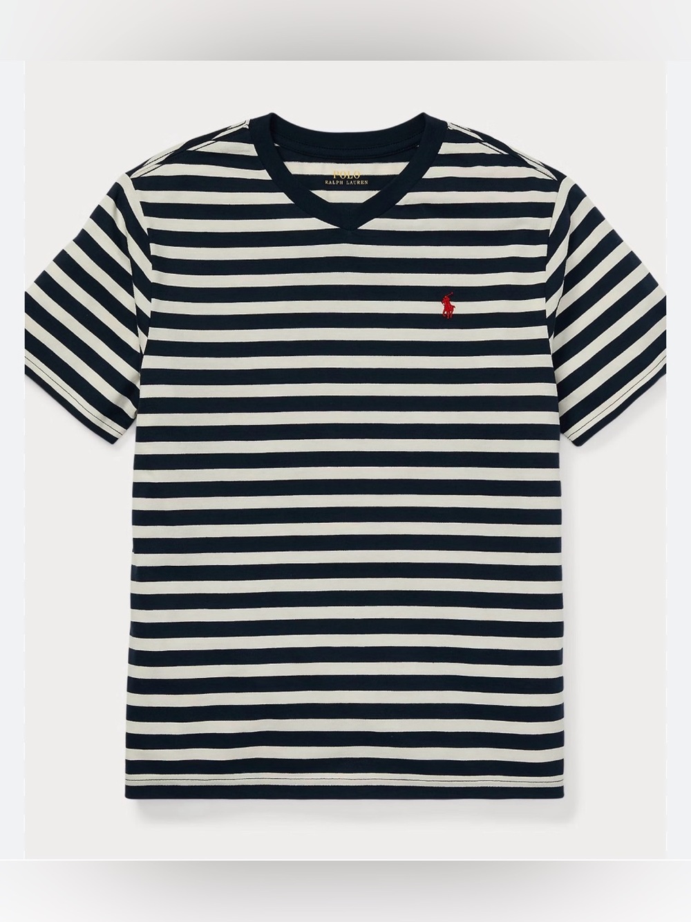 Polo Ralph Lauren Stripped Jersey Vneck Tee